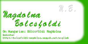 magdolna bolcsfoldi business card