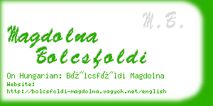 magdolna bolcsfoldi business card